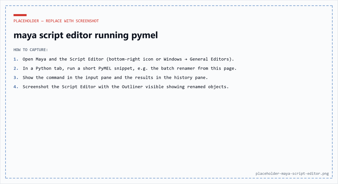 Placeholder with instructions to screenshot the Maya script editor