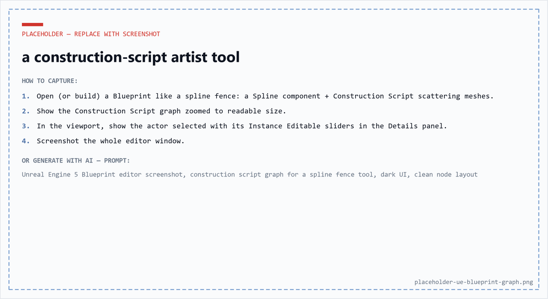 Placeholder with instructions to screenshot a spline fence construction script