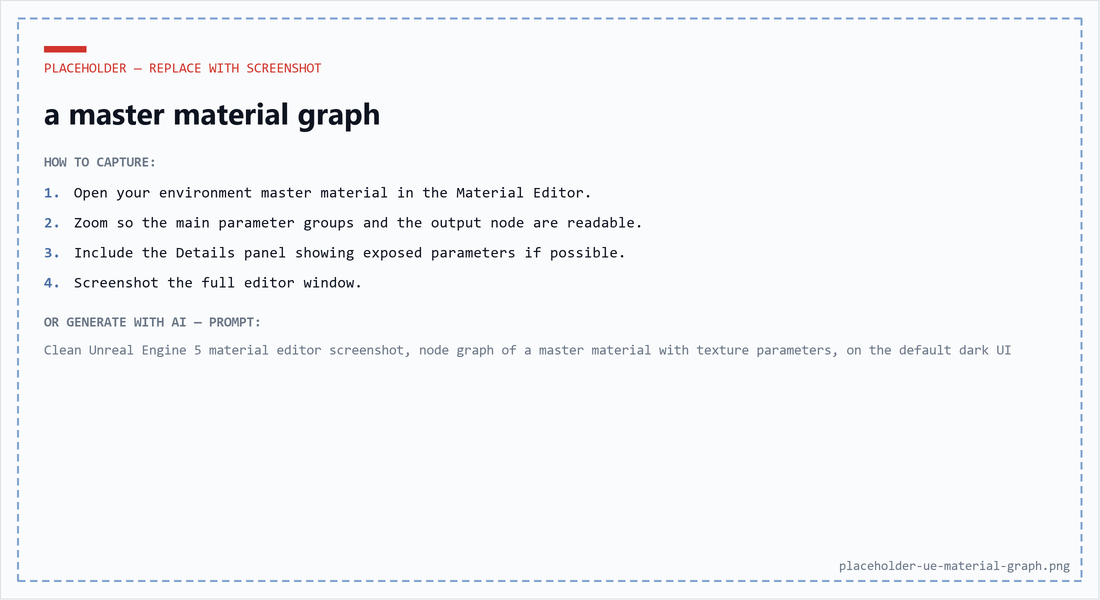 Placeholder with instructions to screenshot a master material in the material editor